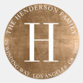 Monogramm-alter Gold-Umschlag Aufkleber (Vorderseite)