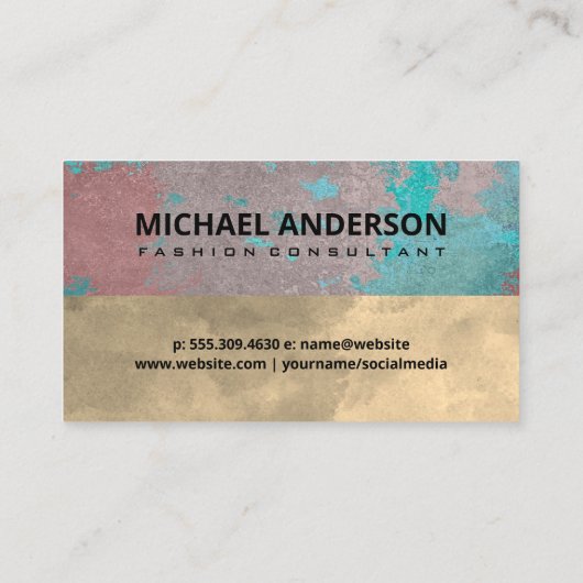 Monogramm | Alter grungy Hintergrund Visitenkarte (Rückseite)