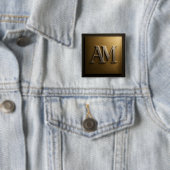 Monogramm AM in gebürstetem Gold-Metall-Design Button (Beispiel)
