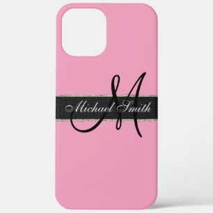 Monogramm Amaranth rosa Hintergrund Case-Mate iPhone Hülle
