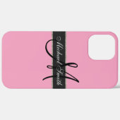 Monogramm Amaranth rosa Hintergrund Case-Mate iPhone Hülle (Hinten (horizontal))