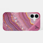 Monogramm Amethyst Aurora iPhone 16 Hülle (Rückseite (Horizontal))