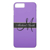 Monogramm Amethyst-Farbhintergrund Case-Mate iPhone Hülle (Rückseite)
