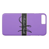 Monogramm Amethyst-Farbhintergrund Case-Mate iPhone Hülle (Rückseite (Horizontal))
