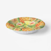 Monogramm Ananas-Blume Pappteller (Gewinkelt)