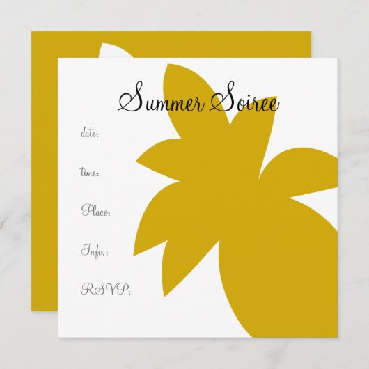 Monogramm Ananas Einladung (Vorne/Hinten)