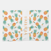 Monogramm Ananas Fruchtmuster Geschirrtuch (Horizontal)