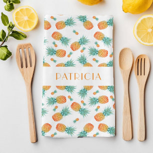 Monogramm Ananas Fruchtmuster Geschirrtuch