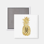Monogramm-Ananas Magnet (Vorderseite/Rückseite)