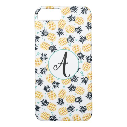 Monogramm Ananas Muster Telefongehäuse Case-Mate iPhone Hülle (Rückseite)