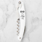 Monogramm Ananas Weinschlüssel Kellnermesser (Vorderseite)