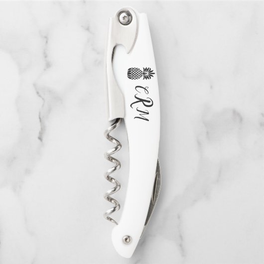 Monogramm Ananas Weinschlüssel Kellnermesser (Vorderseite)