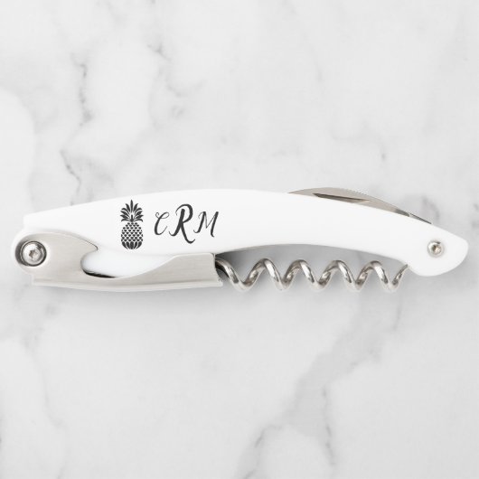 Monogramm Ananas Weinschlüssel Kellnermesser (Vorderseite)