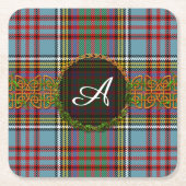 Monogramm-AndersonTartan Rechteckiger Pappuntersetzer (Vorderseite)