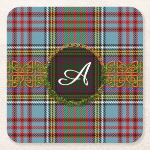 Monogramm-AndersonTartan Rechteckiger Pappuntersetzer