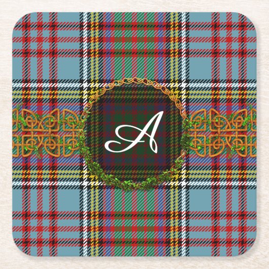 Monogramm-AndersonTartan Rechteckiger Pappuntersetzer (Vorderseite)