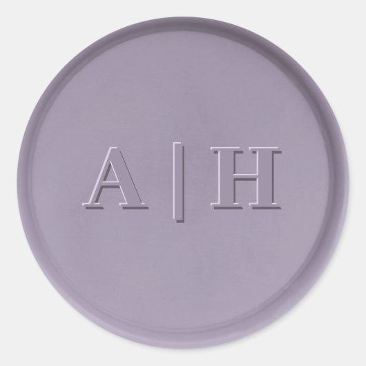 Monogramm Anfänger-Lavendel-Wachs-Siegel-Aufkleber Runder Aufkleber (Vorderseite)