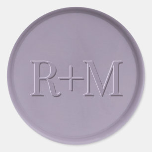 Monogramm Anfänger-Lavendel-Wachs-Siegel-Aufkleber Runder Aufkleber