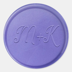 Monogramm Anfänger-Lavendel-Wachs-Siegel-Aufkleber Runder Aufkleber