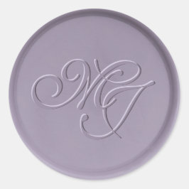 Monogramm Anfänger-Lavendel-Wachs-Siegel-Aufkleber Runder Aufkleber