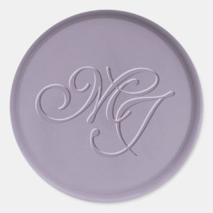 Monogramm Anfänger-Lavendel-Wachs-Siegel-Aufkleber Runder Aufkleber