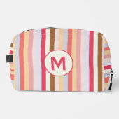 Monogramm Anfänger, moderner Nudelkandy Streifen Waschbeutel (Vorderseite)
