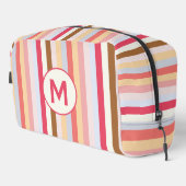 Monogramm Anfänger, moderner Nudelkandy Streifen Waschbeutel (Rechte Ecke)
