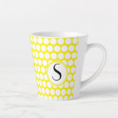 Monogramm anfänglich hellgelbe weiße Polka-Punkte Milchtasse (Rechts)