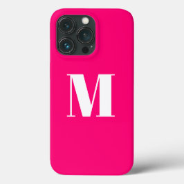 Monogramm, anfänglich pink fuchsia weiß Case-Mate iPhone hülle