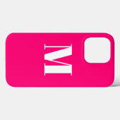 Monogramm, anfänglich pink fuchsia weiß Case-Mate iPhone hülle (Rückseite (Horizontal))