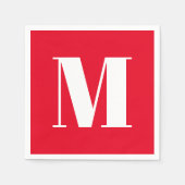 Monogramm anfänglich rot anpassen serviette (Vorderseite)