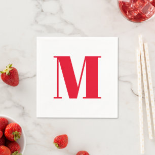 Monogramm anfänglich rot anpassen serviette