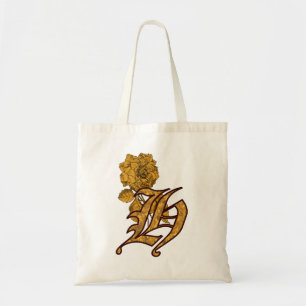 Monogramm anfängliche H Gold Peony Tote Bag Tragetasche