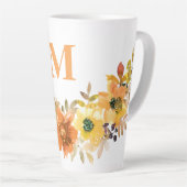 Monogramm anfänglicher Orangefarbener Wasserfarben Milchtasse (Rechte Ecke)