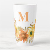 Monogramm anfänglicher Orangefarbener Wasserfarben Milchtasse (Vorderseite)