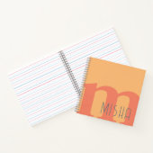 Monogramm anfänglicher pfirsichrosa grauer individ notizblock (Innenseite)