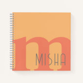 Monogramm anfänglicher pfirsichrosa grauer individ notizblock (Vorderseite)