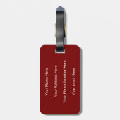 Monogramm Anfangs Burgunderrot Marine Geschenk Gef Gepäckanhänger (Rückseite vertikal)