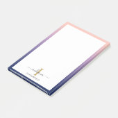 Monogramm Anfangs Elegantes Skript Lila Ombre Post-it Klebezettel (angewinkelt)