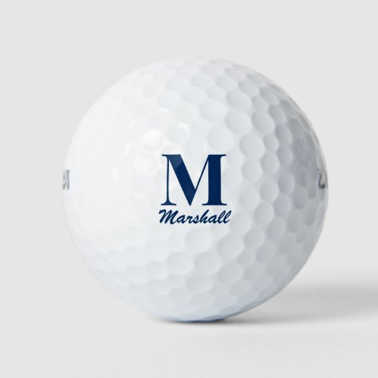 Monogramm Anfangs Navy Blau Vatertag Golf Golfball (Vorderseite)