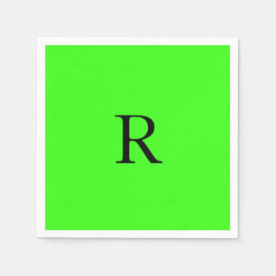 Monogramm Anfangs Neon Grün Helle Farbige Benutzer Serviette