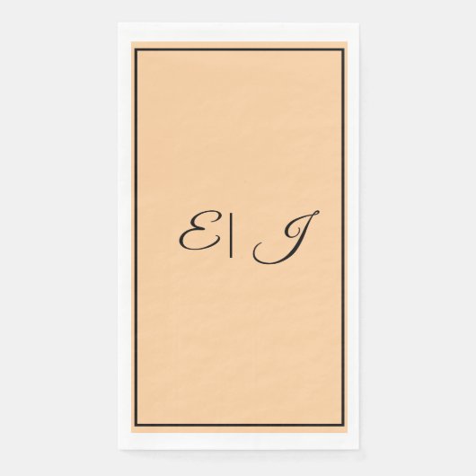 Monogramm Anfangs Retro Schrift Korallen Orange Ho Serviette (Vorderseite)