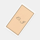 Monogramm Anfangs Retro Schrift Korallen Orange Ho Serviette (Ecke)