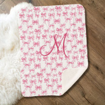 Monogramm Anfangs Rosa Schleife Coquette Ästhetik