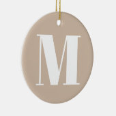 Monogramm Anfangsbeige weiße Weihnachten anpassen Keramik Ornament (Rechts)
