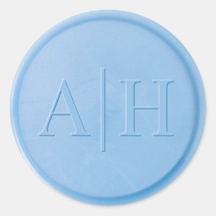 Monogramm Anfangsblatt Blue Wax Siegel Aufkleber