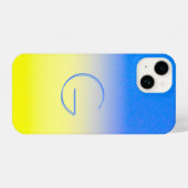 Monogramm Anfangsblau und Gelb Ukraine Inspiriert iPhone Hülle (Rückseite (Horizontal))