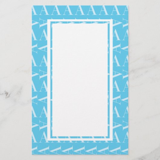 Monogramm Anfangsbuchstabe A, Aqua Blue Briefpapier (Vorderseite)