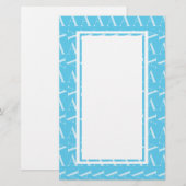 Monogramm Anfangsbuchstabe A, Aqua Blue Briefpapier (Vorne/Hinten)