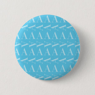 Monogramm Anfangsbuchstabe A, Aqua Blue Button